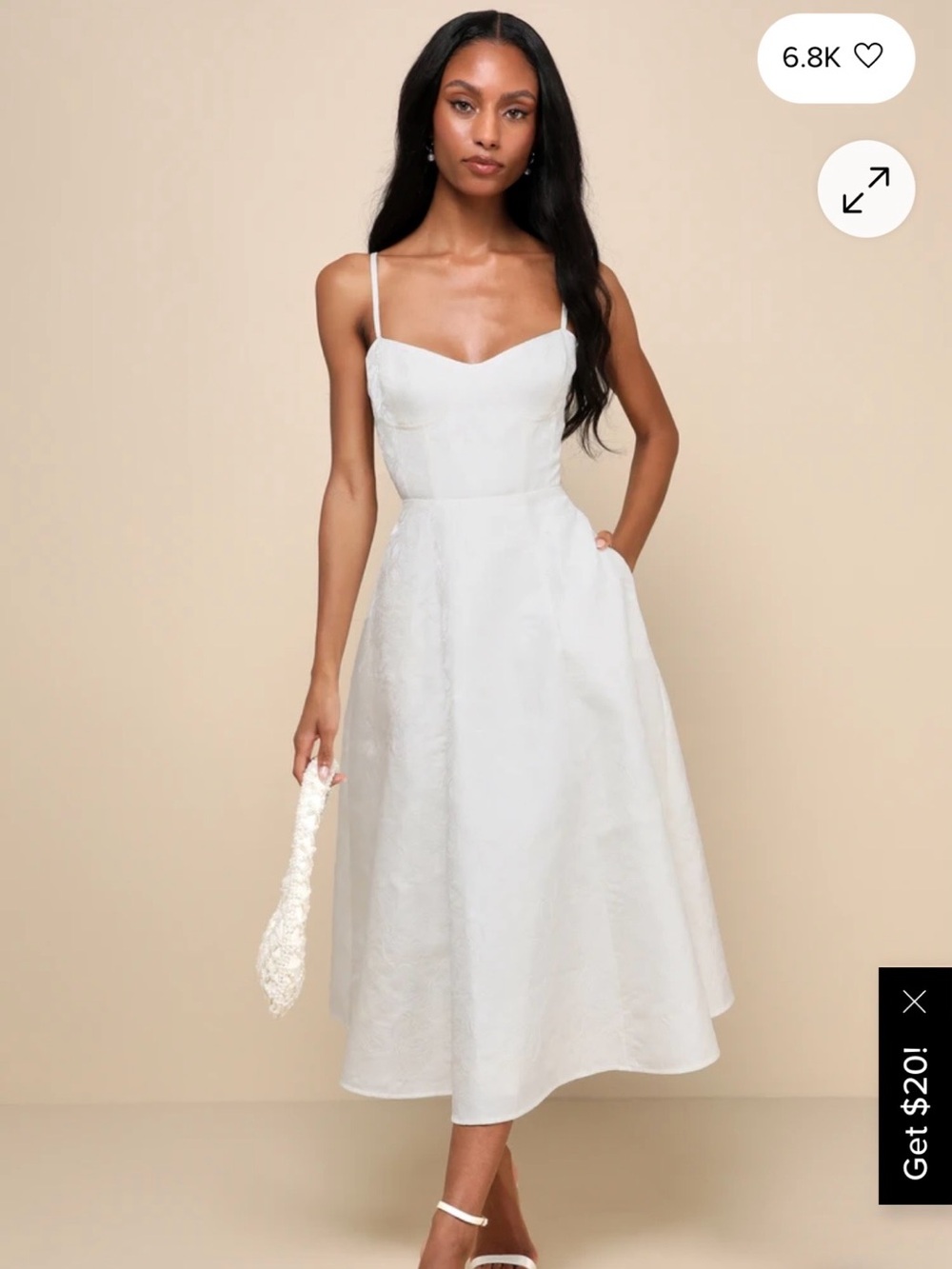 Bustier Midi Dress With Pockets